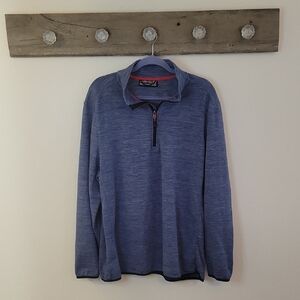 Avalanche Men's Heather Blue Zip-Neck Pullover Sweater SZ XL